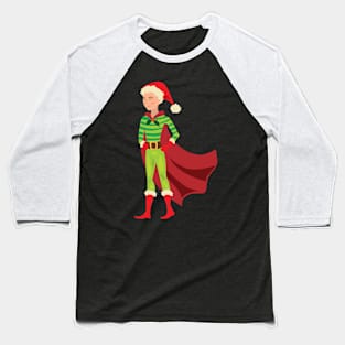 Christmas Superhero boy Baseball T-Shirt